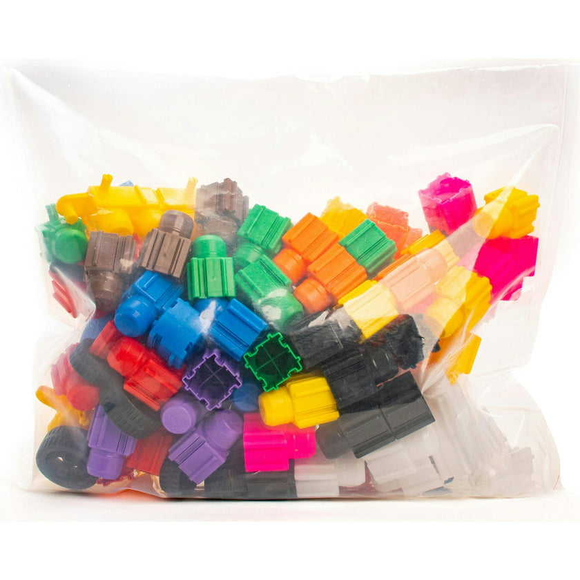 Snapo Jr. Mega Builder's Kit - 125 pcs - Colorful Blocks & Wheels