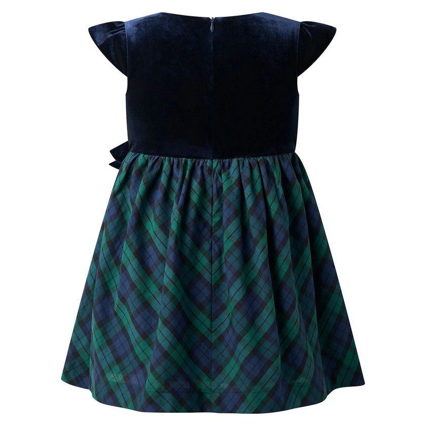 Velvet Blackwatch Check Party Dress