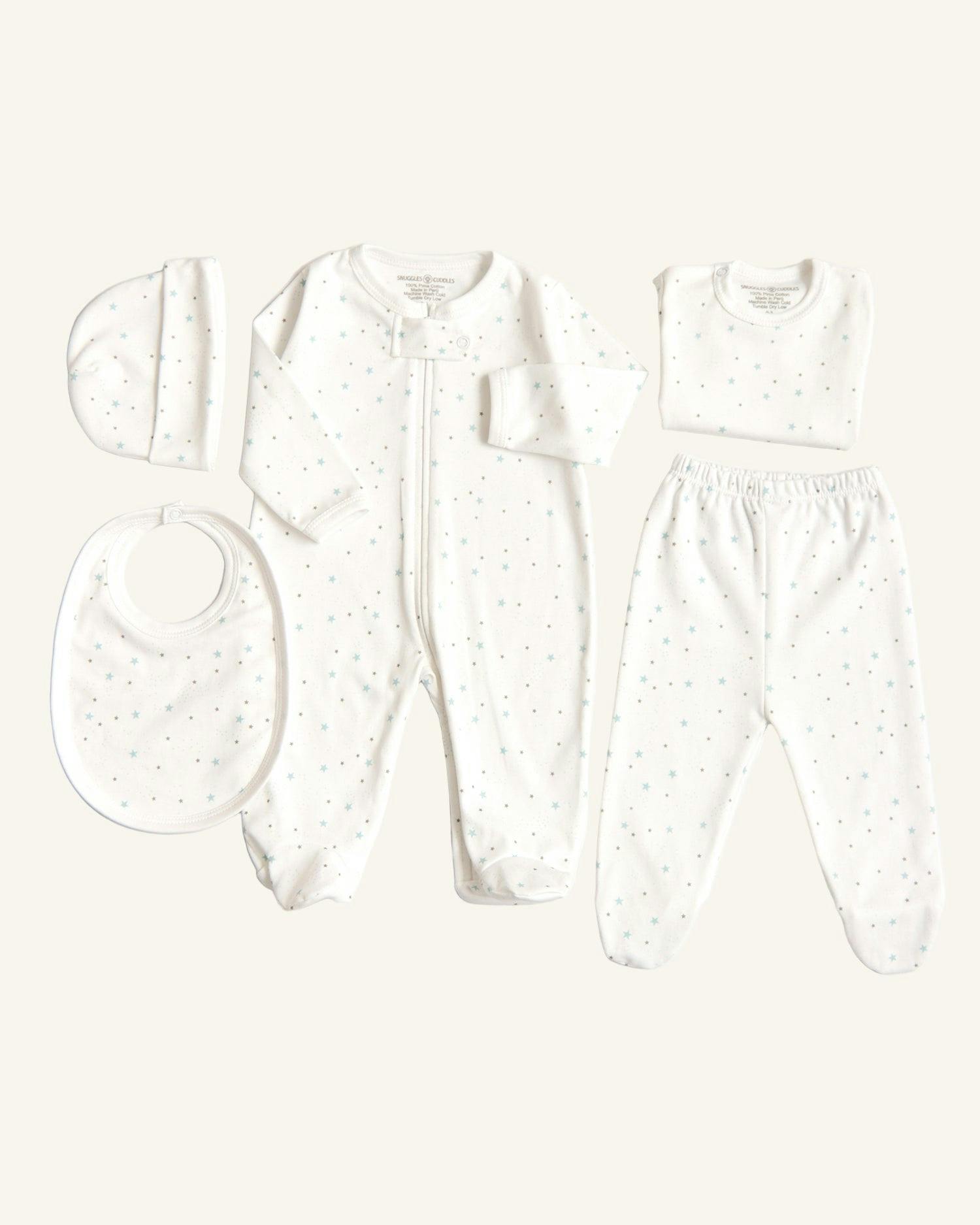 Stars Print Baby Essentials Gift Box- Set of 6