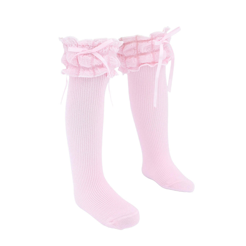 Ruffled Ribbon Long Socks