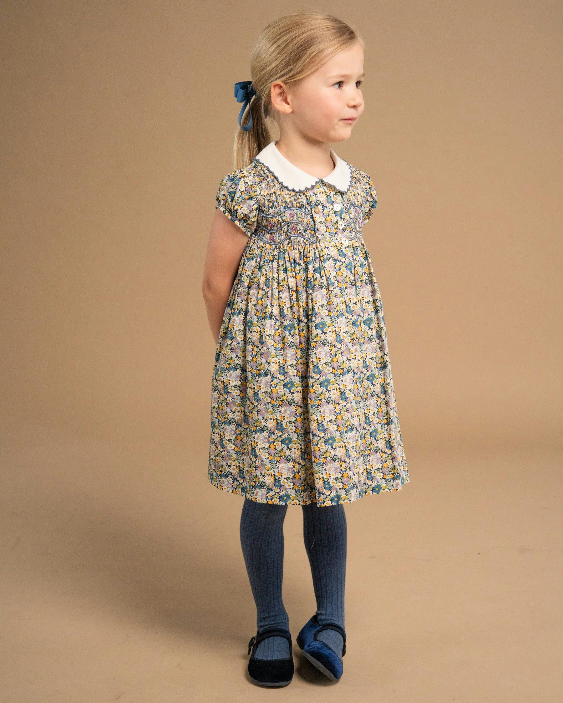 Shirley Dress Blue Green Liberty