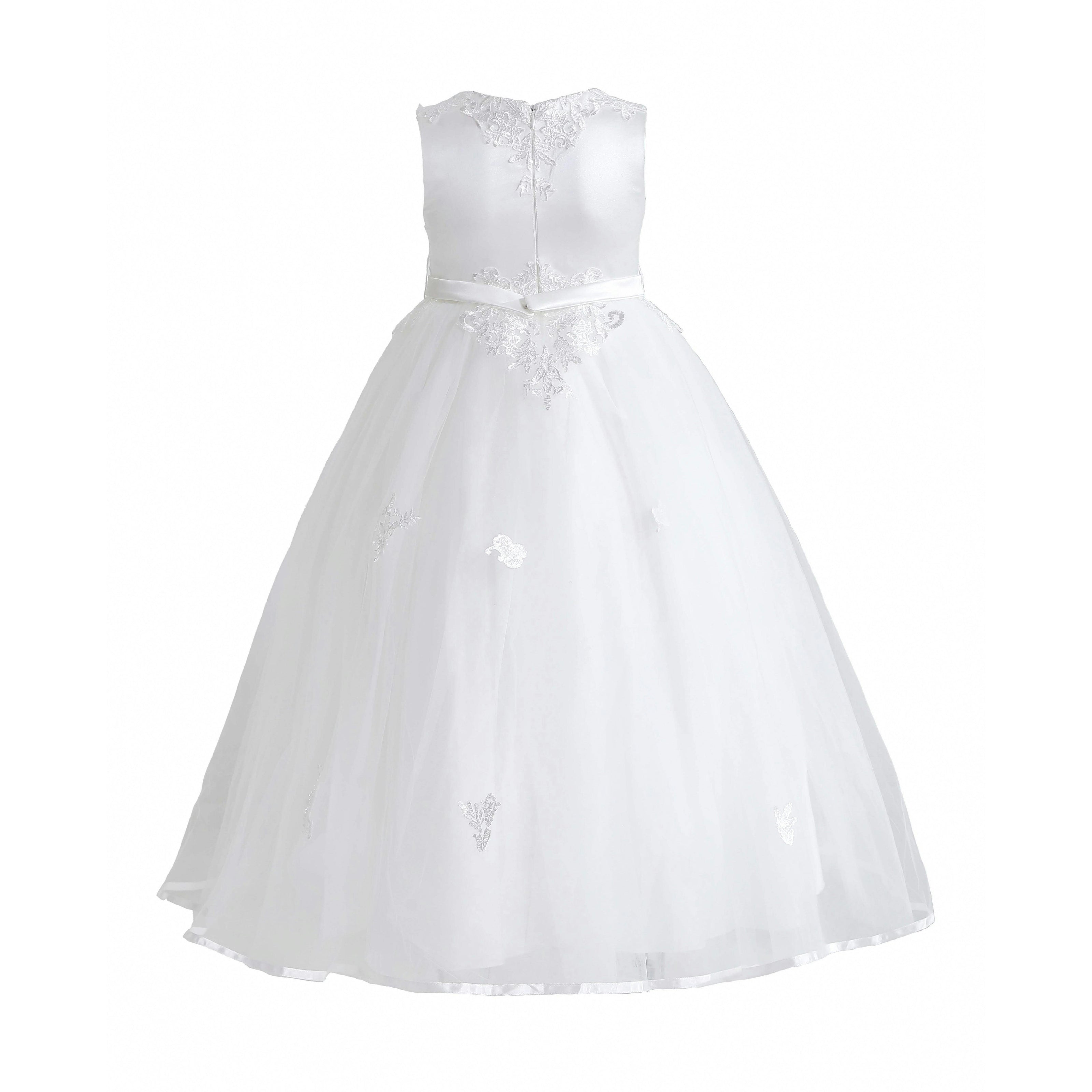 White Azalina Satin Tulle Dress