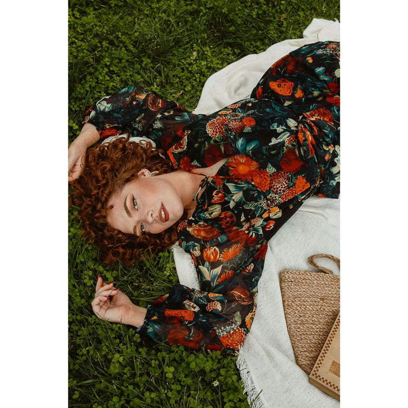Imogen Dress in Moody Floral