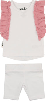 Ruffle Sleeve Short Set