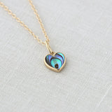 Abalone Heart Charm Necklace