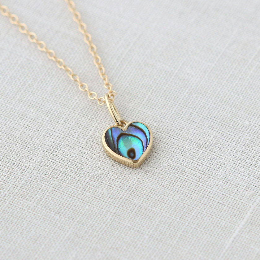 Abalone Heart Charm Necklace