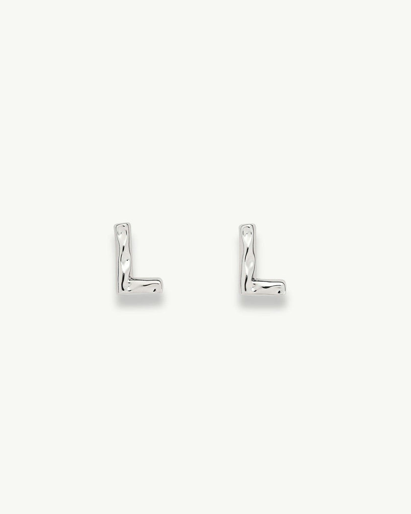 Monogram Studs in Silver