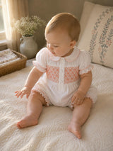Camellia Smocked Romper | Heirloom Peach