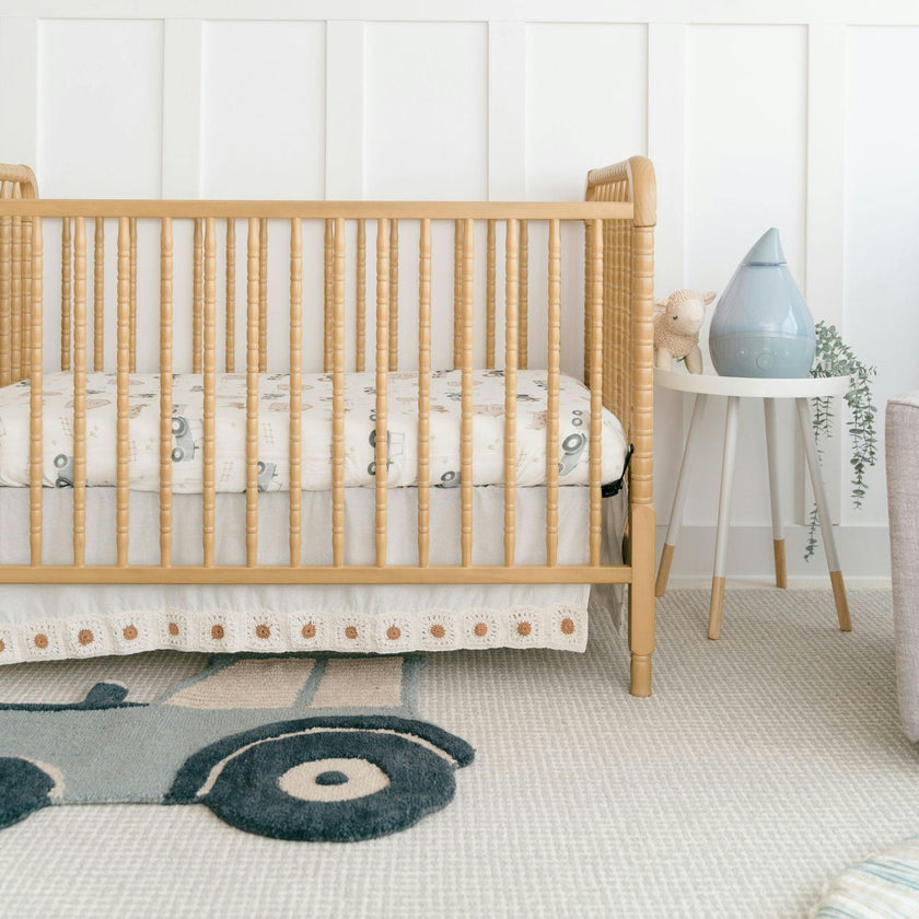 Beige Crochet Crib Skirt