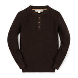 Organic Sweater Henley with Elbow Patches