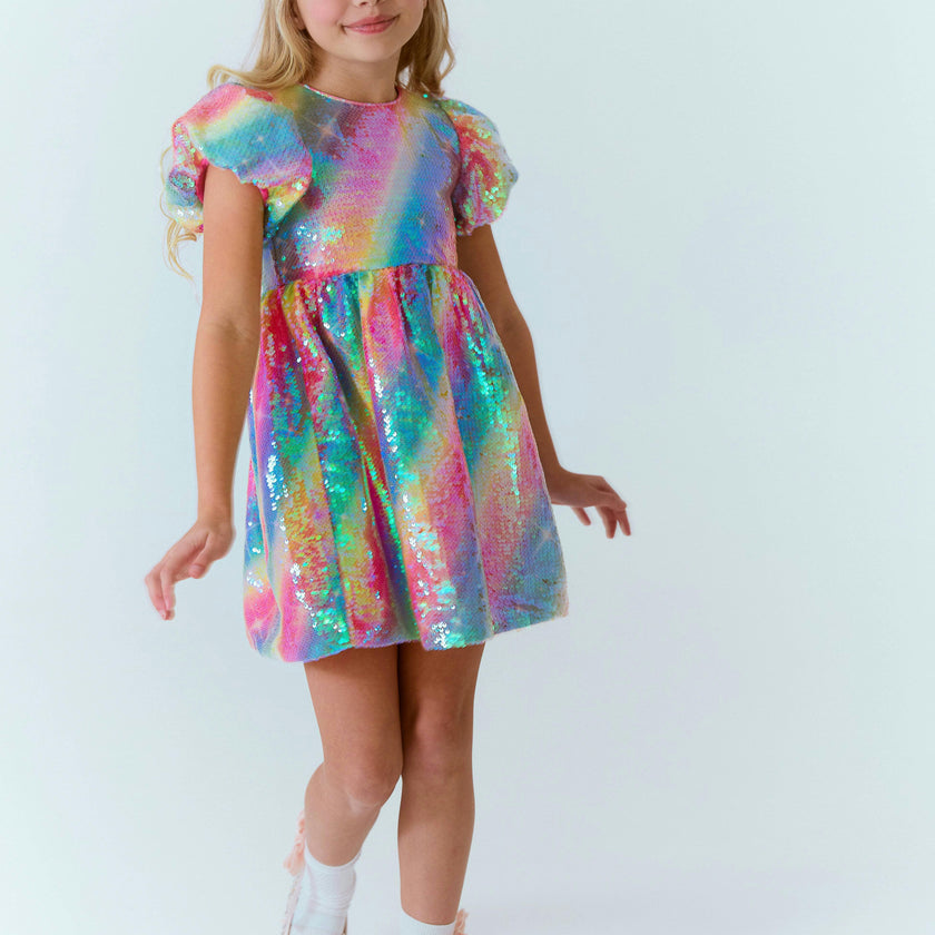 Shimmer Rainbow Sequin Dress