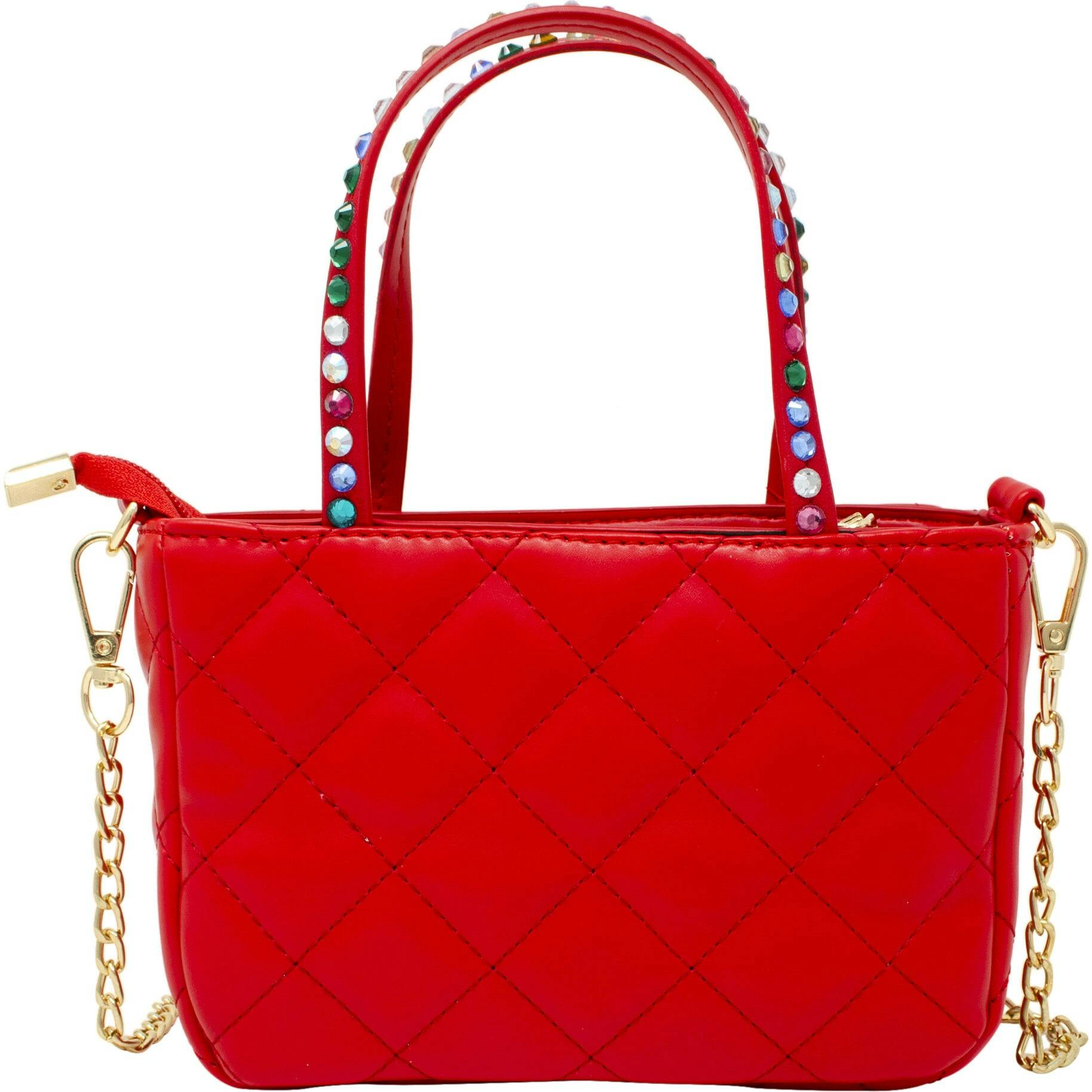 Quilted Rhinestone Tote Bag
