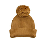 Knit Pom Hat in Camel