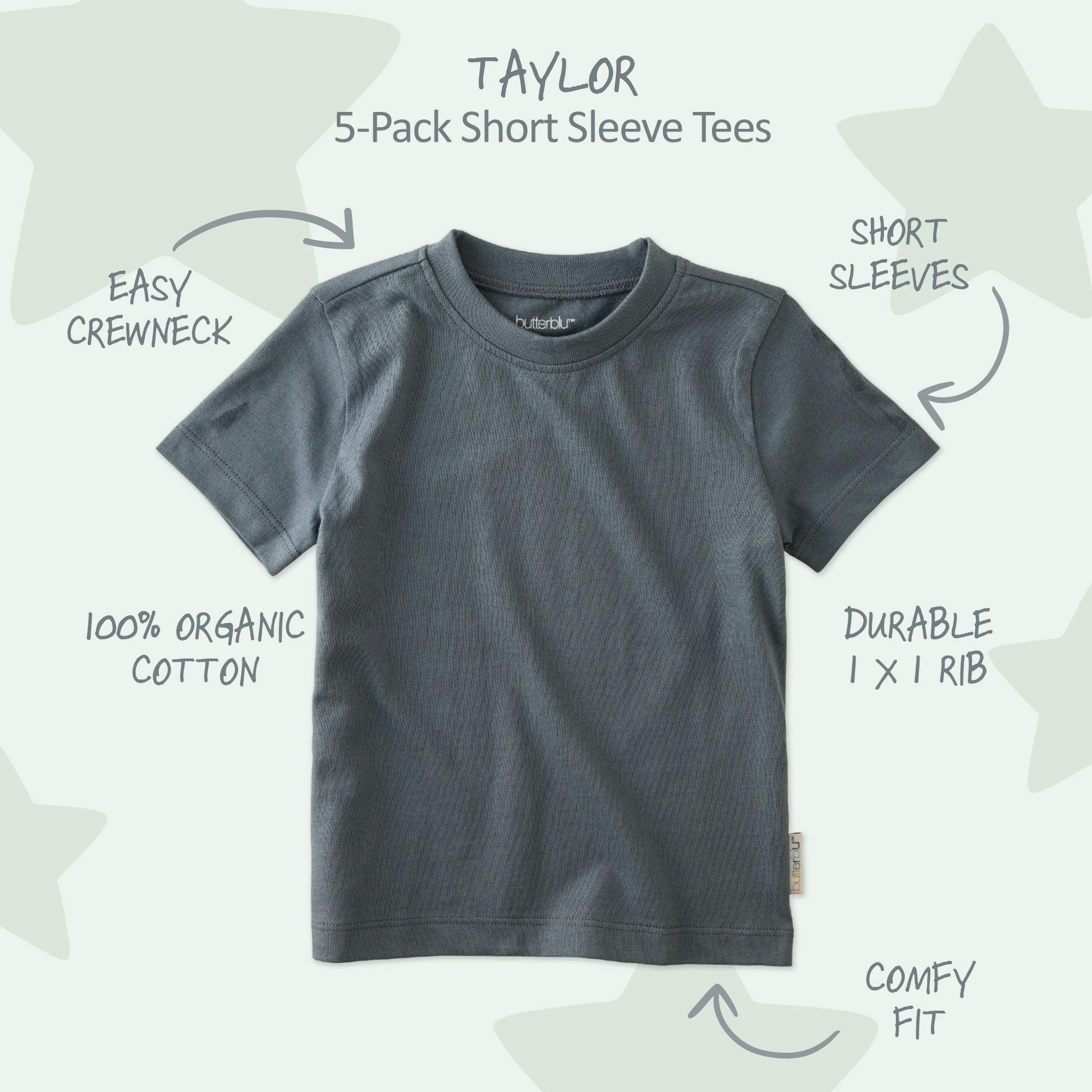 TAYLOR 5-Pack Toddler Short Sleeve T-Shirts
