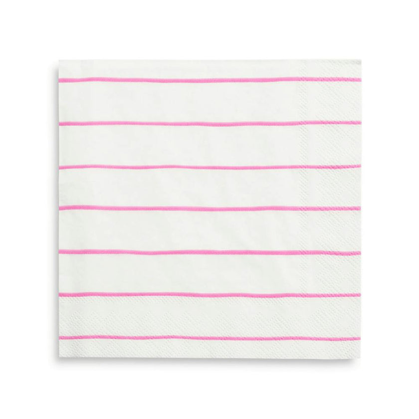Cerise Frenchie Striped Large Napkins
