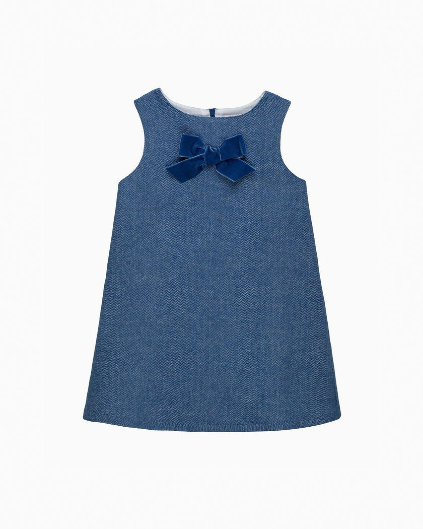 Georgina Bow Dress in Blue