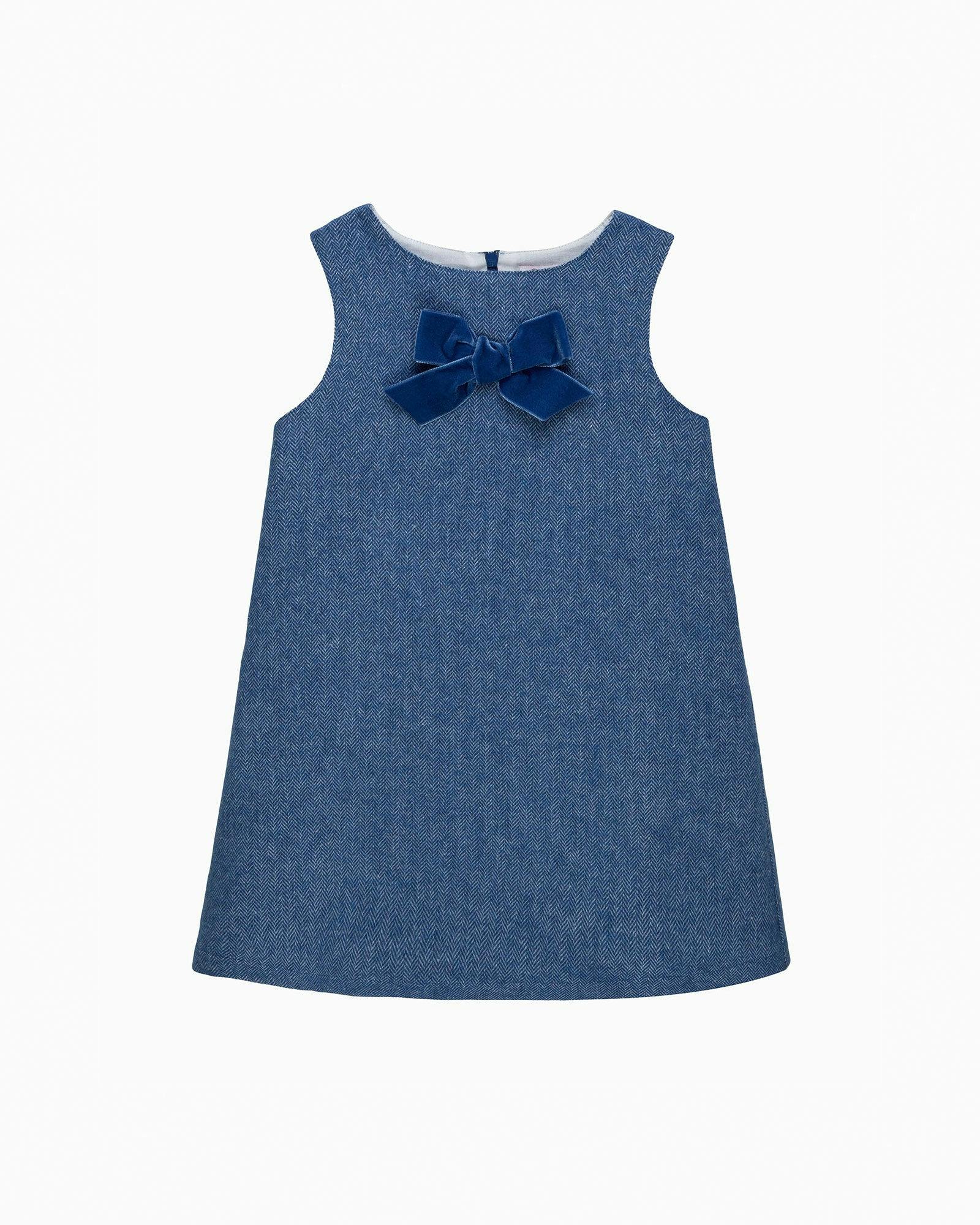 Georgina Bow Dress in Blue