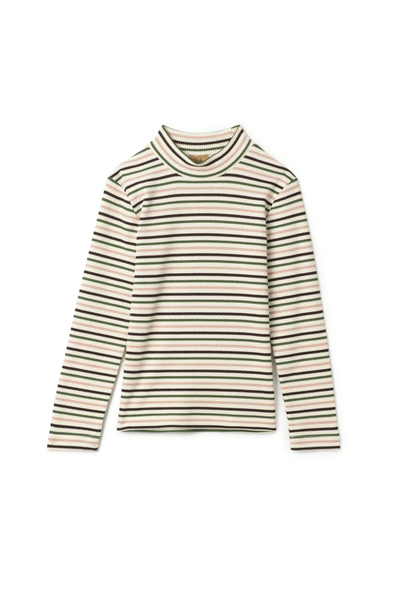 Waffle Stripped Mock Neck Top