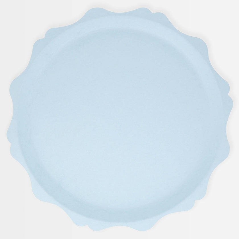 Blue Decorative Edge Compostable Dinner Plates
