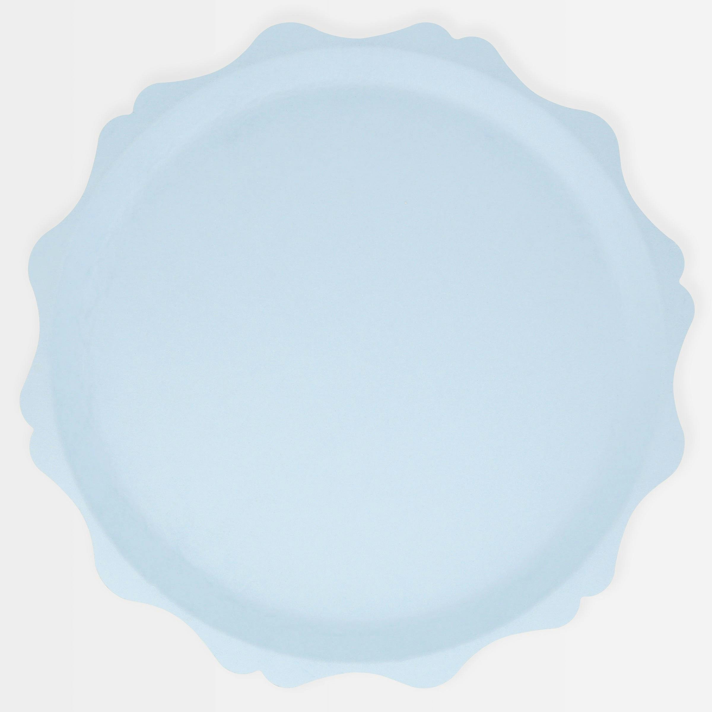 Blue Decorative Edge Compostable Dinner Plates