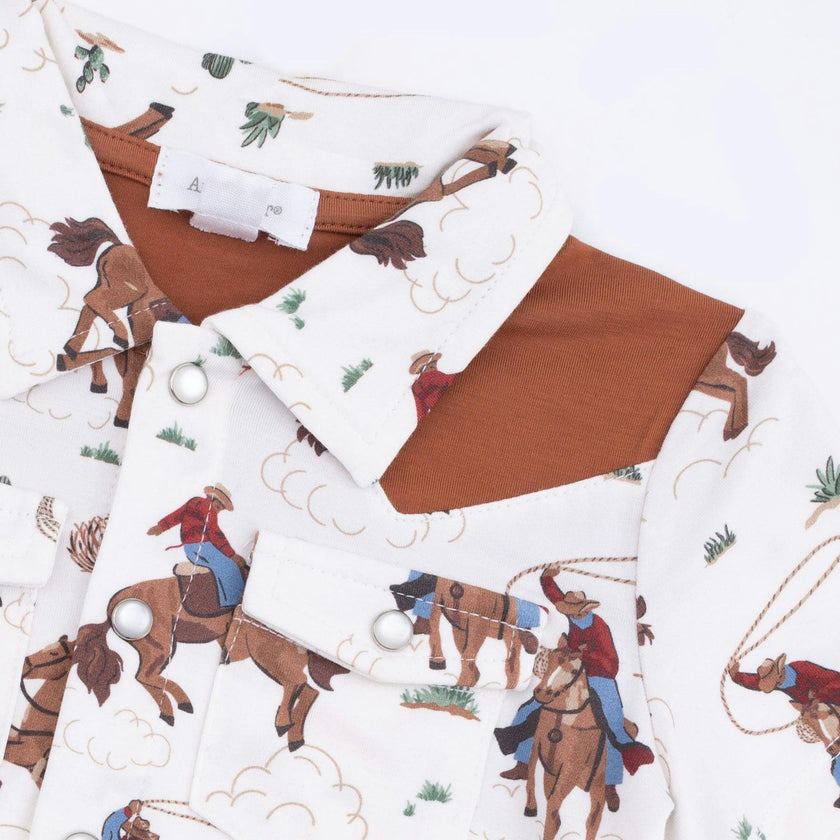 Buckaroo Western - Short Sleeve Western Pearl Snap Shirt with Casual Short