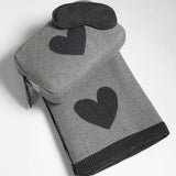 Hearts Reversible Blanket Travel Set
