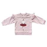 Girls Ruffle Sweatshirt in Ballerina