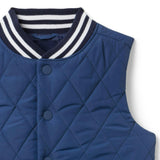 The Varsity Puffer Vest, blue