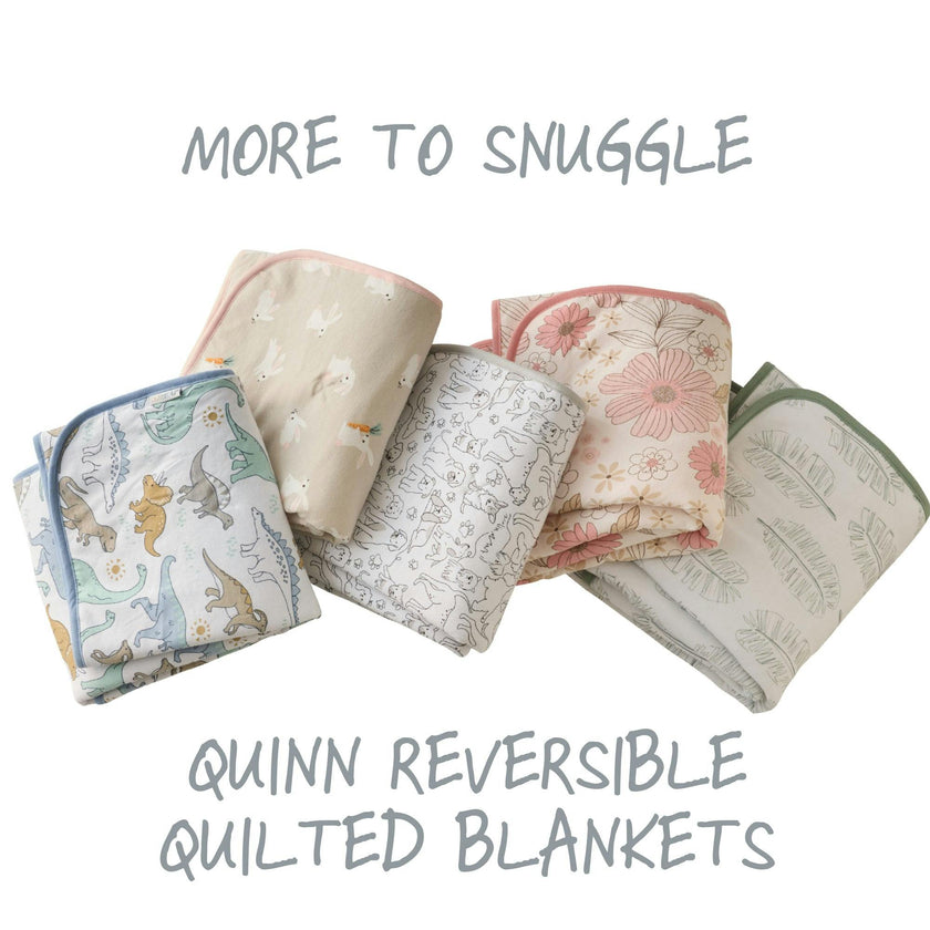 QUINN Reversible Light Weight Quilted Baby Blanket