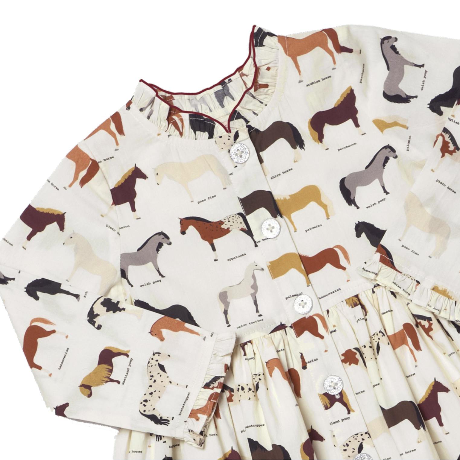 Girls Autumn Dress - Horse Breeds