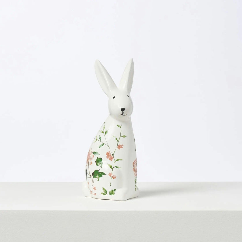 Ivory & Pink Ceramic Bunny Rabbit Figurine Easter Tabletop Home Decor