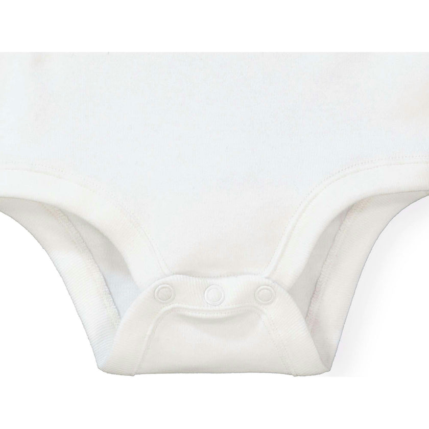 Organic Knit Peter Pan Collar Bodysuit, White