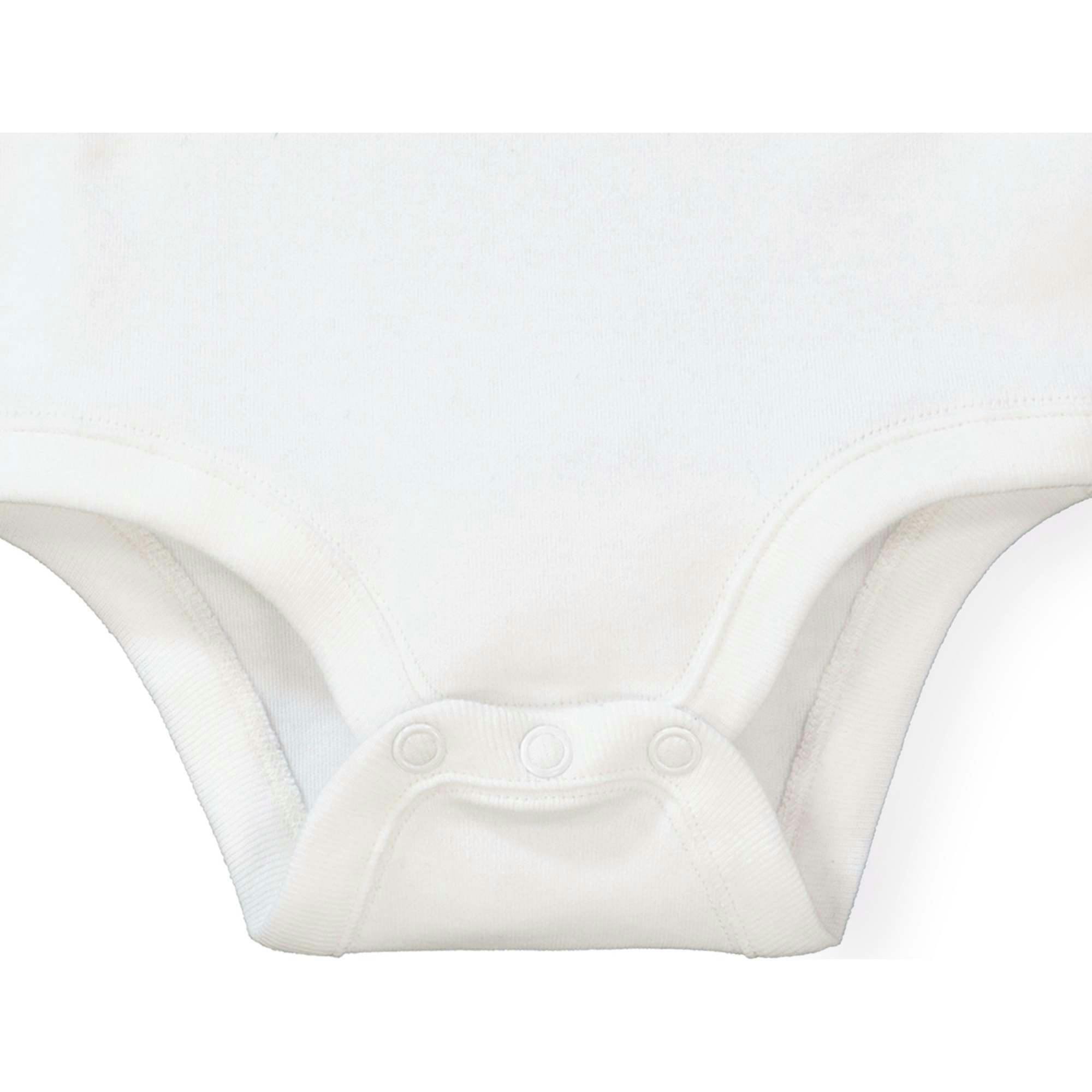 Organic Knit Peter Pan Collar Bodysuit, White