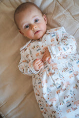 Floral Bunnies Pink Pima Cotton Sleep Sack