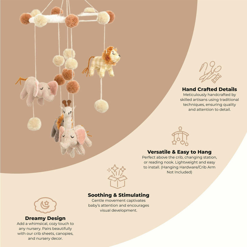 Kendi Safari Animal Nursery Ceiling Hanging Decor