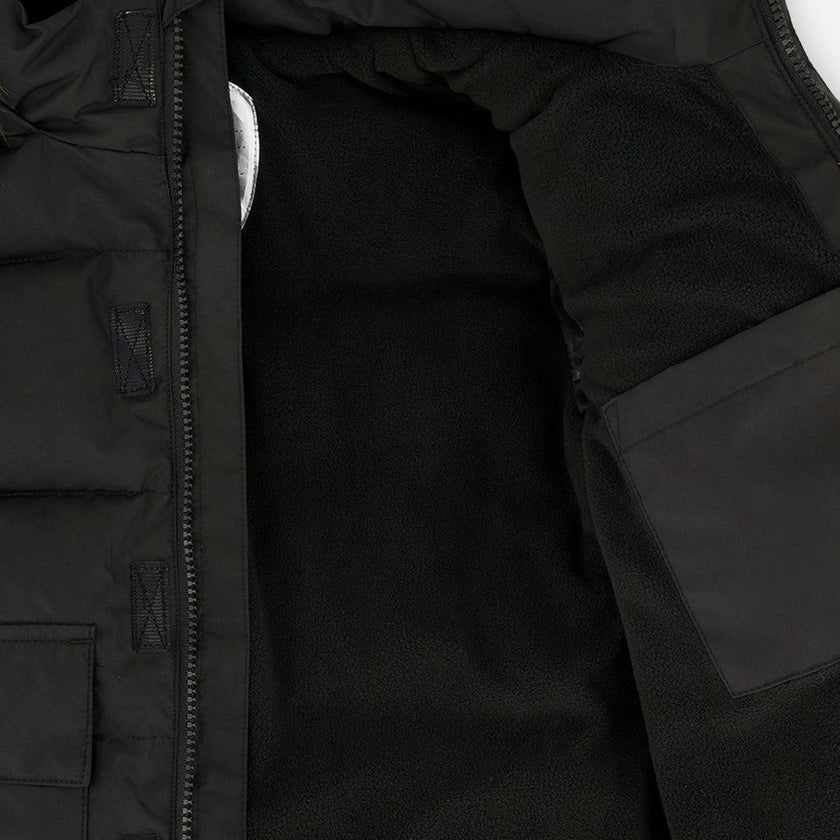 Winter Jacket with Faux-Fur Hood Black