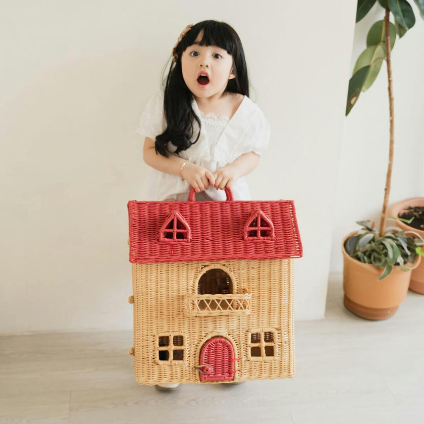 Handcrafted - Amy Dollhouse Tote - Rattan Wicker