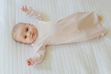 Georgia Pima Cotton Daygown for Girls Light Pink with White Piping