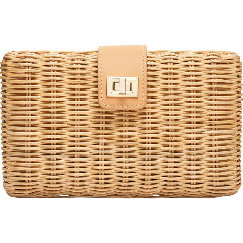 Women's Lou Wicker Clutch With Drop-In Chain Strap