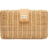 Women's Lou Wicker Clutch With Drop-In Chain Strap