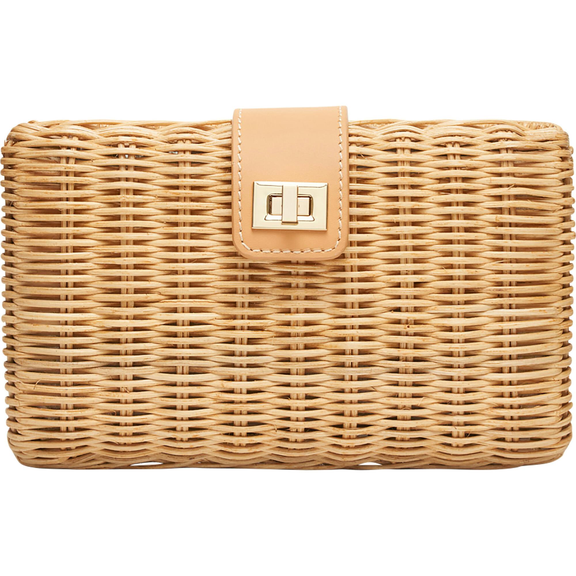 Women's Lou Wicker Clutch With Drop-In Chain Strap