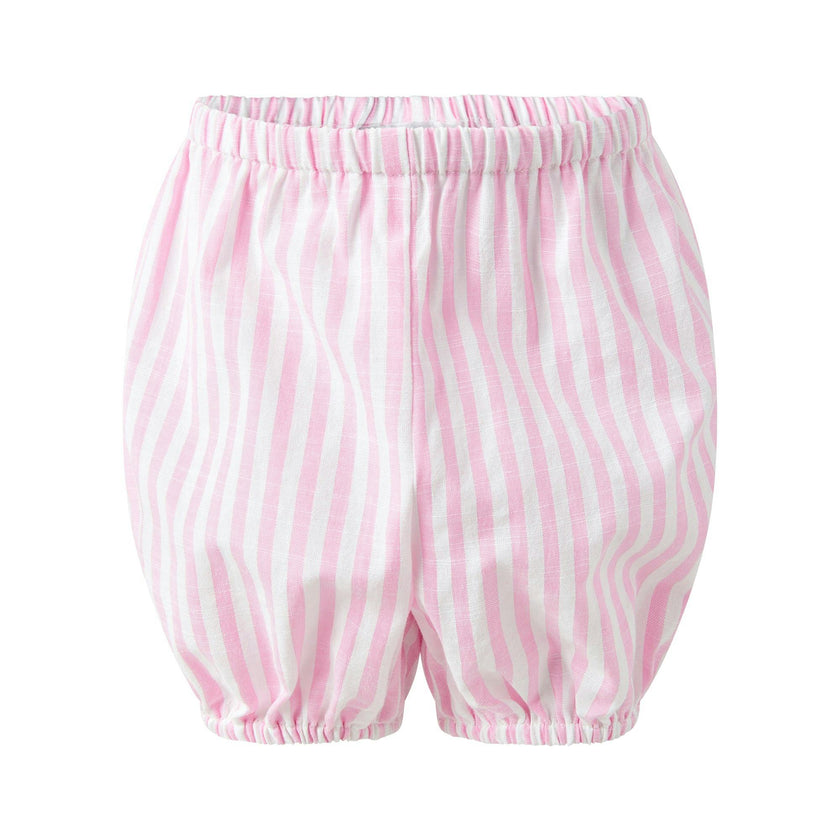 Bow Smocked Striped Dress and Bloomers