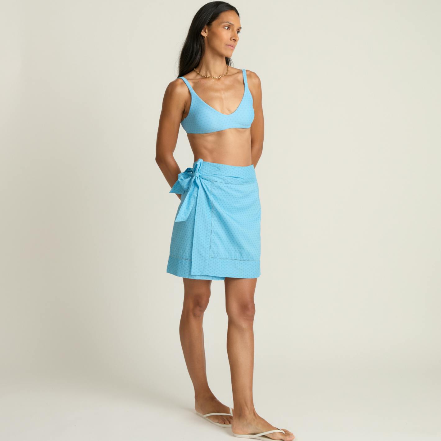 women's le marin dot scoop neck bikini top
