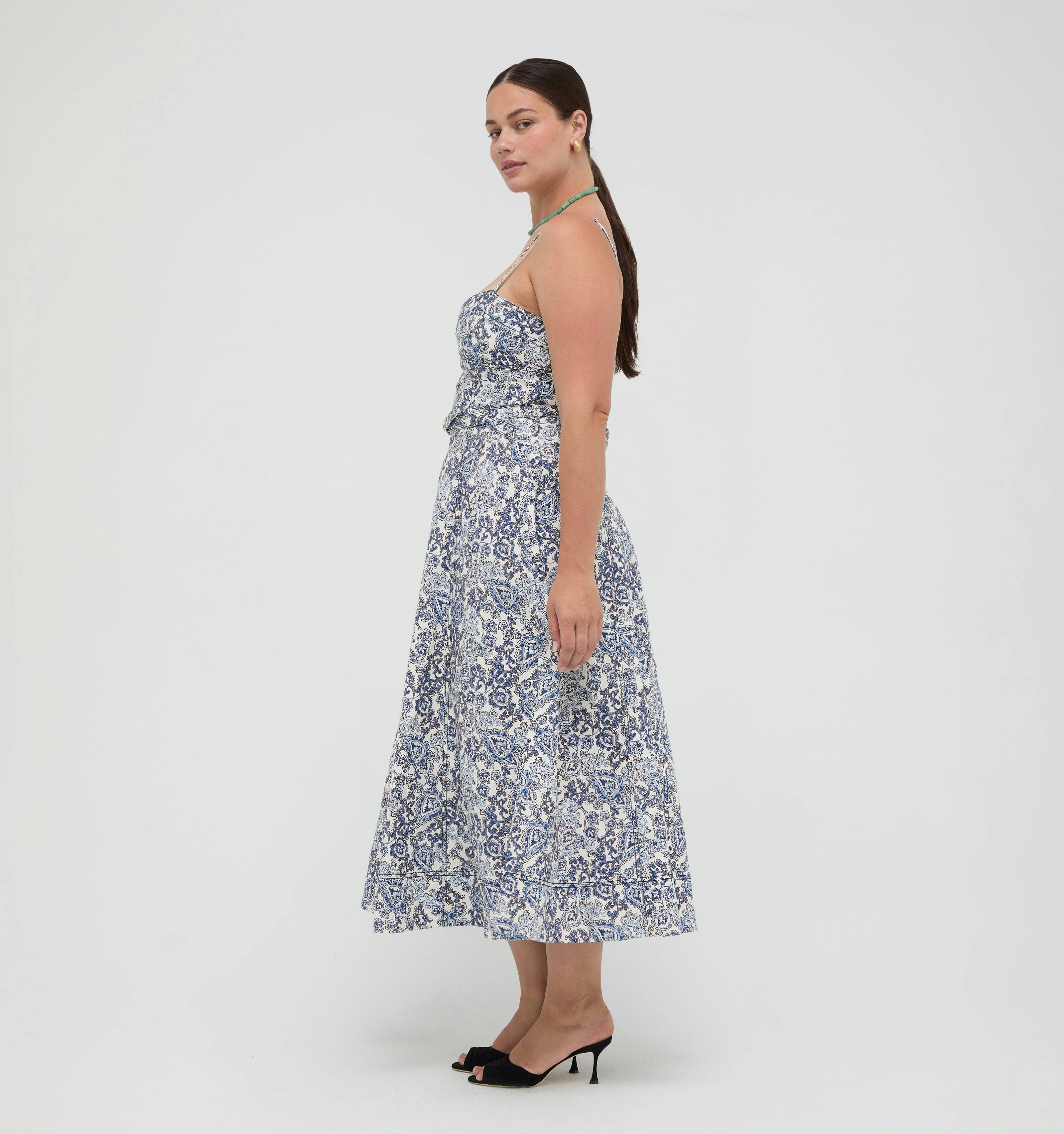 The Fiona Dress -  Chedworth Paisley Blue