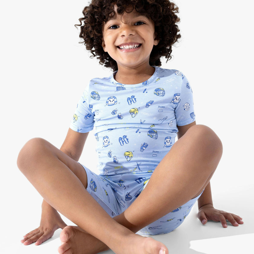 Hockey Bamboo Kids Pajama Short Set
