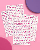 Pink Party Nail Stickers - 648 adhesive nail stickers
