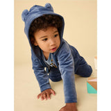 Ears Velour Baby Hoodie, Blue