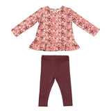 Girl's Long Sleeve Peplum Set
