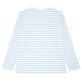 women's powder blue stripe long sleeve tee