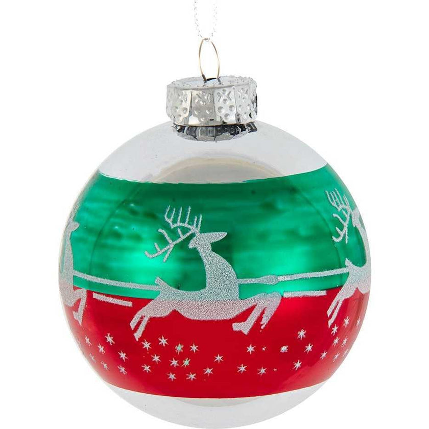 80MM Red and Green Glass Ball Ornaments